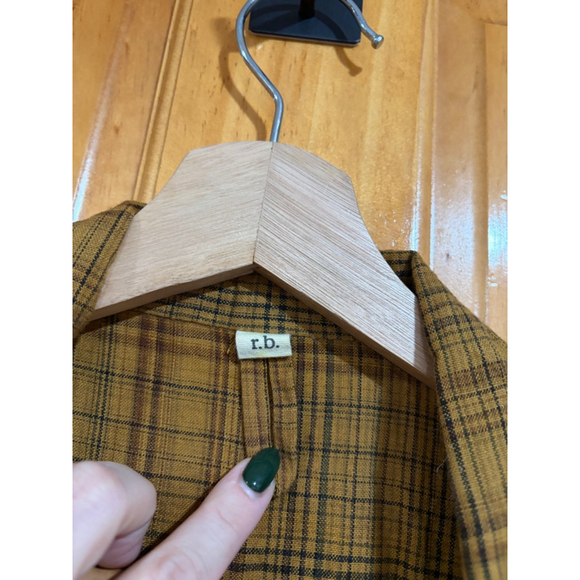 r.b. Plaid Cotton Shirt Dress Oversized Indie Boho Made in India S/M - Picture 2 of 7